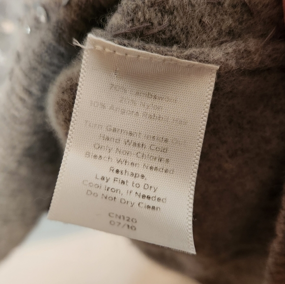 Talbots Gray with Silver Sequins Lambswool and Angora Cardigan Sweater, Size 1X - Picture 6 of 6